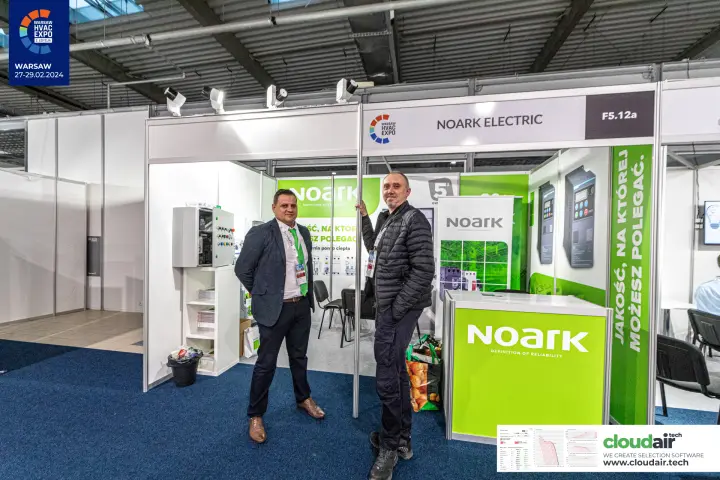 Noark Electric green shell-scheme stand with drives and control cabinet