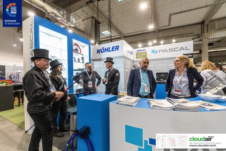 Pascal counter with Wöhler catalogues and chimney brushes at Warsaw HVAC Expo 2024