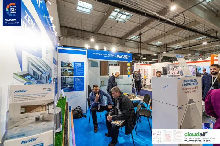 Pro-Vent prototype recuperator with heat pump and Mistral City display at Warsaw HVAC Expo 2024