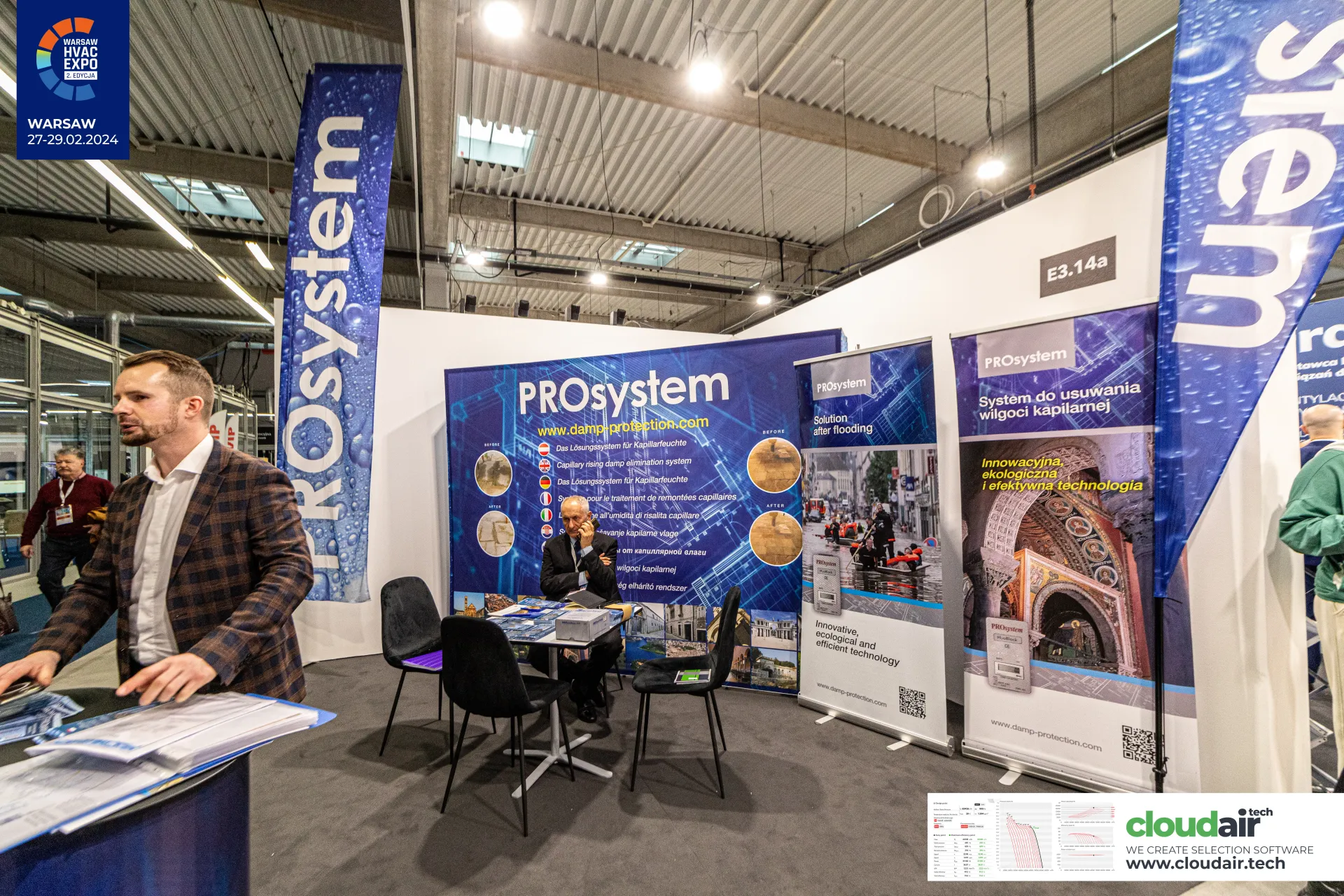 PROsystem stand promoting a capillary rising damp removal system at Warsaw HVAC Expo 2024