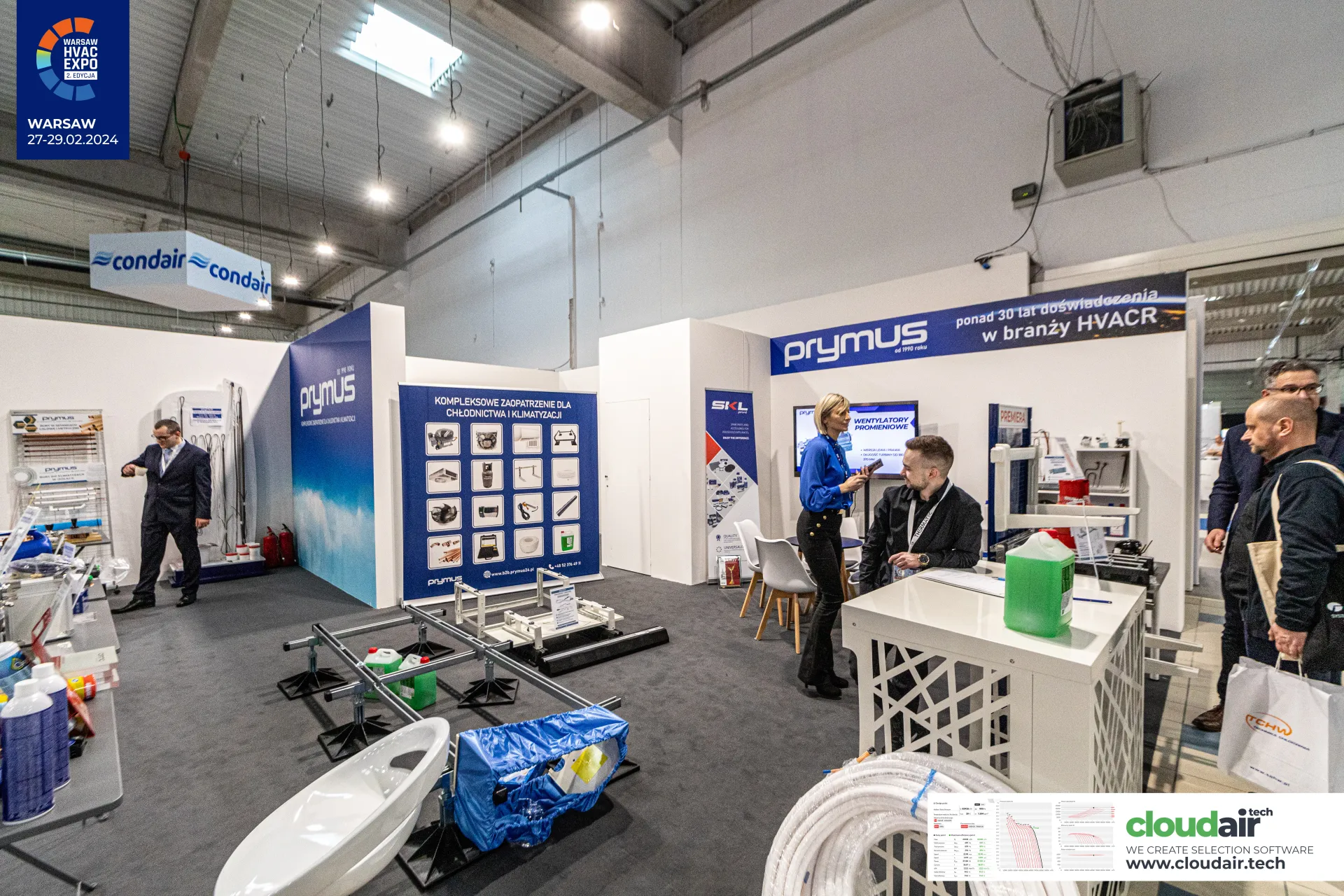 Prymus stand with outdoor unit mounting frames and refrigeration supplies at Warsaw HVAC Expo 2024