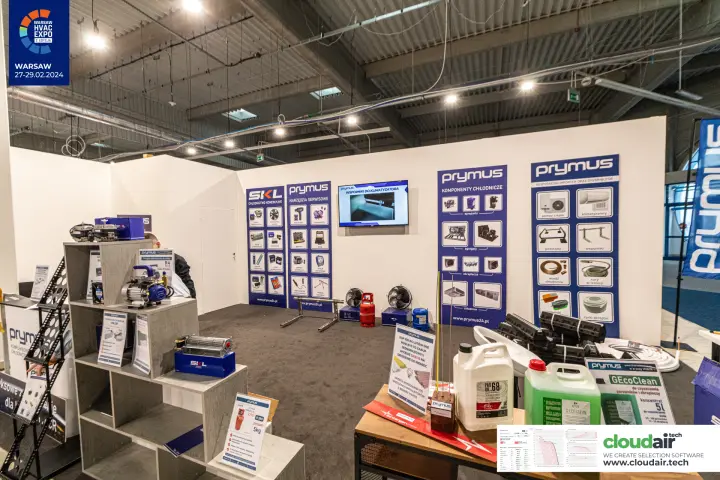 Prymus stand with refrigeration components, service tools and AC brackets