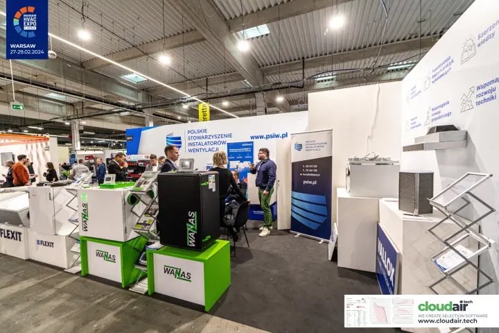 PSIW association stand with Wanas and Flexit heat recovery units at Warsaw HVAC Expo 2024