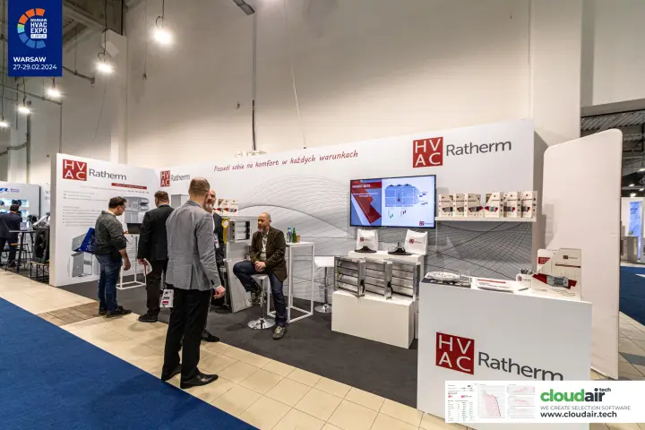 Ratherm stand with multi-leaf dampers and Magic Box screen at Warsaw HVAC Expo 2024