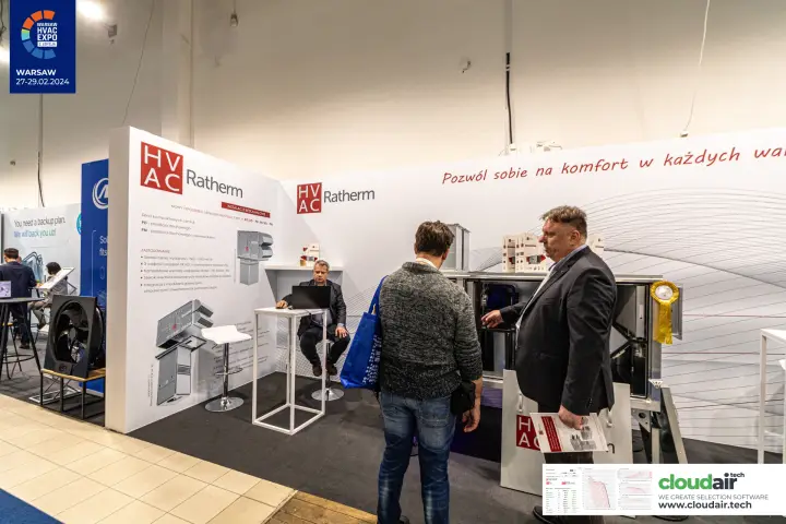 Ratherm wall presenting XK/XD-PD and XK/XD-PN rooftop units at Warsaw HVAC Expo 2024