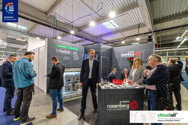 Rosenberg stand with an ECFanGrid fan wall module at Warsaw HVAC Expo 2024