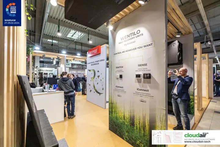 Rotenso Wentilo heat recovery wall with iSWITCH, iSENSE and iConnect controls at Warsaw HVAC Expo 2024