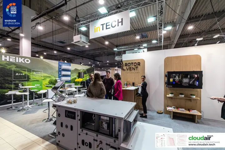 Rotor Vent air handling unit with open section on the inTECH stand at Warsaw HVAC Expo 2024