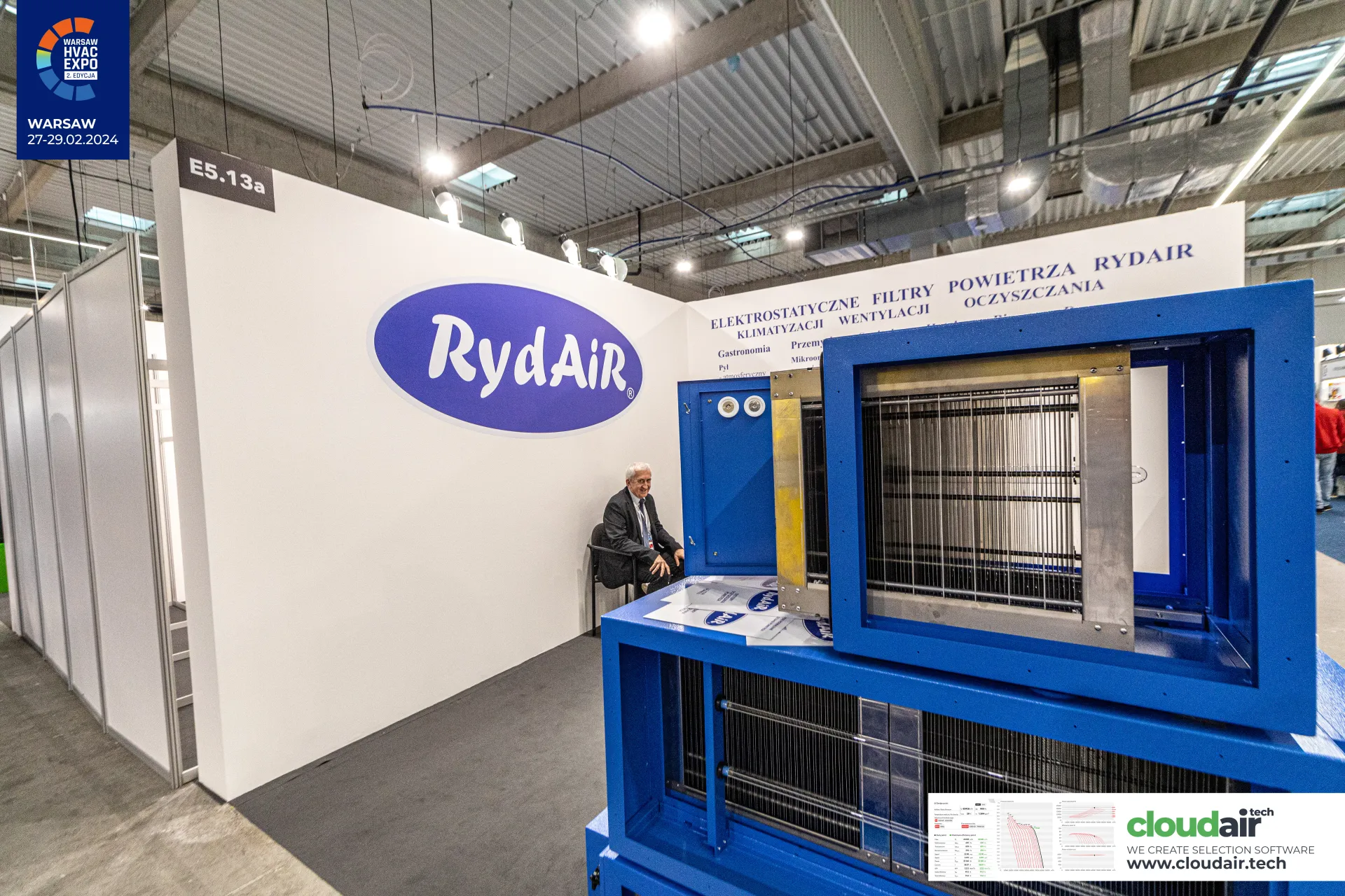 RydAir electrostatic air filter units at stand E5.13a at Warsaw HVAC Expo 2024