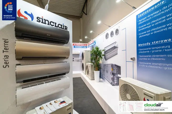 Sinclair Terrel series indoor units and condensing unit applications at Warsaw HVAC Expo 2024