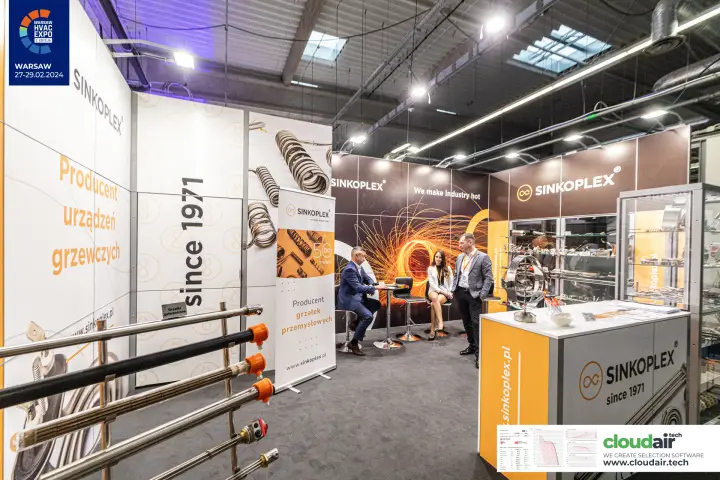 Sinkoplex immersion heaters and 'We make industry hot' back wall