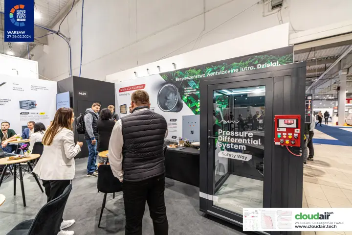 Smay 'Pressure Differential System - Safety Way' demo cabin at Warsaw HVAC Expo 2024