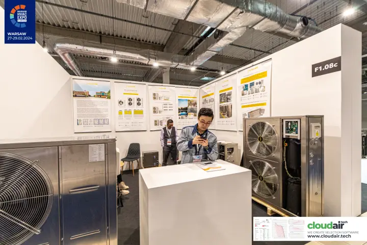 Stainless steel air source heat pumps at stand F1.08c