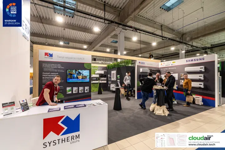 Systherm Grupa stand with Samsung and Gree air conditioners at Warsaw HVAC Expo 2024