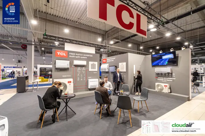 TCL stand with Free Match multi-split display and FreshIN 2.0 unit at Warsaw HVAC Expo 2024
