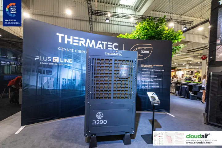 Thermatec Plus C Line 50 kW R290 heat pump for commercial use at Warsaw HVAC Expo 2024