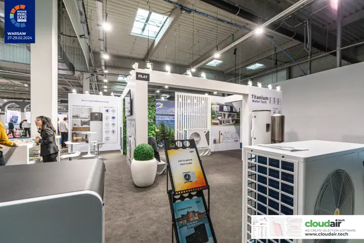 UWO air-to-water heat pump brochures and outdoor unit at stand F5.47 at Warsaw HVAC Expo 2024