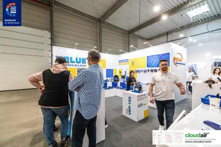 Value HVAC tools stand with the new VRP-15D vacuum pump on a plinth at Warsaw HVAC Expo 2024