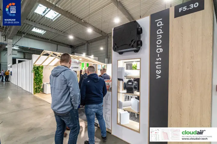 Vents stand F5.30 with ventilation units in an illuminated wood niche