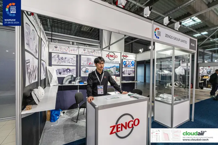 Zengo shell-scheme booth with diffusers, duct elbows and flexible duct
