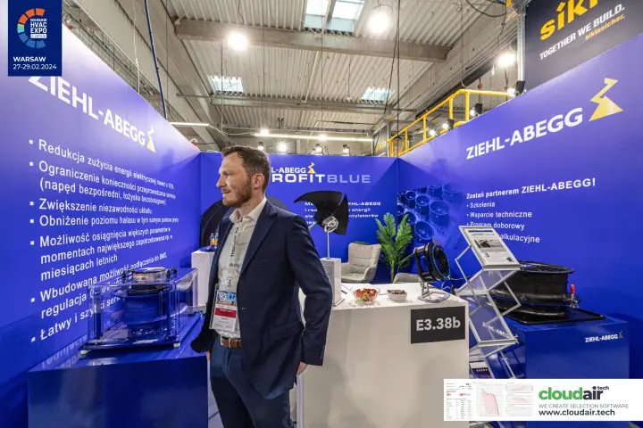 Ziehl-Abegg RETROFITBLUE stand with fans and motor-impeller units