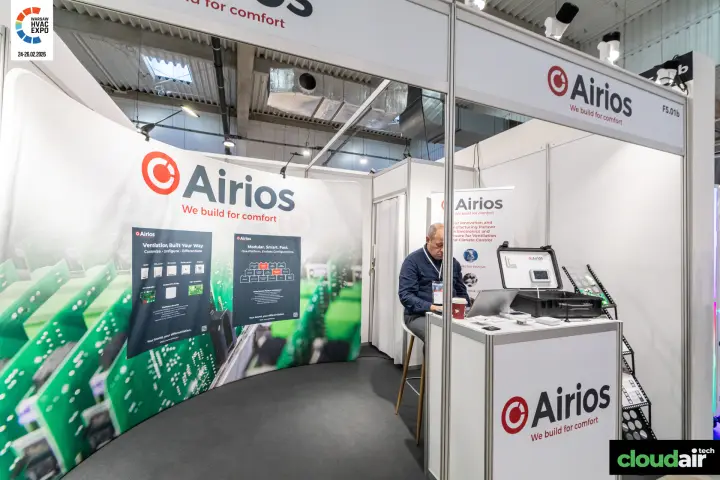 Airios shell-scheme stand with ventilation electronics and controllers