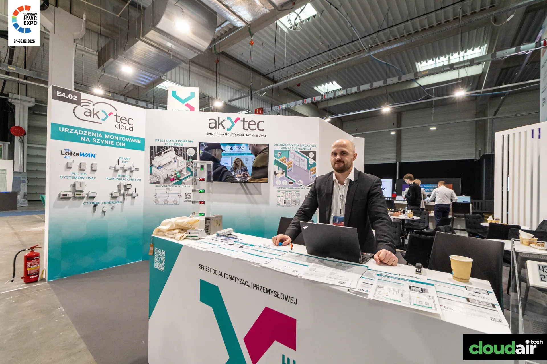 akYtec stand with DIN-rail controllers and LoRaWAN devices at Warsaw HVAC Expo 2026