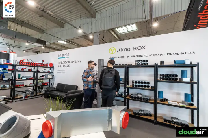 Atmo Box shelving with ventilation plenum boxes and duct fittings