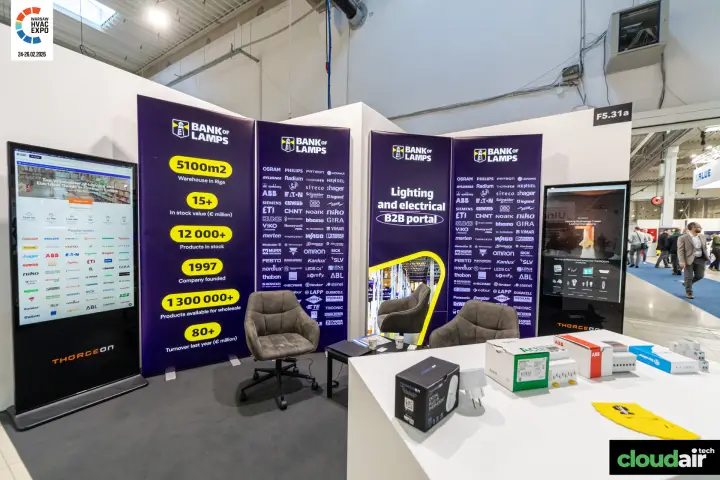 Bank of Lamps stand promoting its lighting and electrical B2B portal