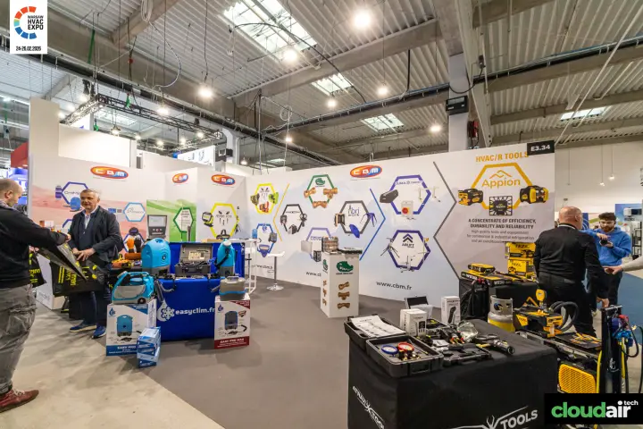 CBM stand E3.34 with Appion tools and Easyclim AC cleaning units at Warsaw HVAC Expo 2026