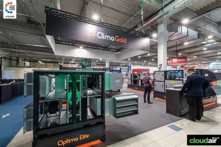 Clima Gold Optima Elite unit with open panels showing fans and sections