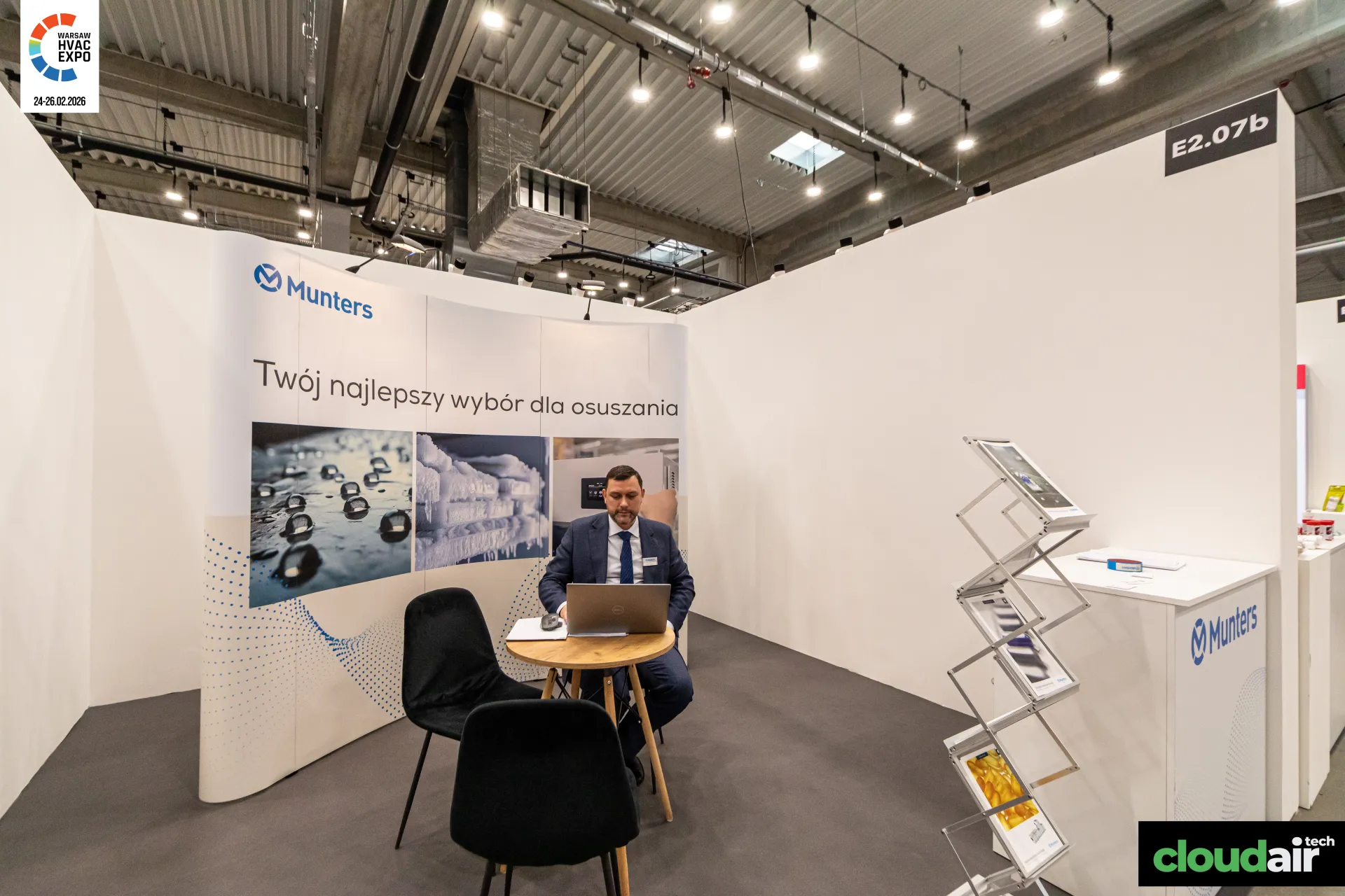 Compact Munters stand promoting dehumidification at Warsaw HVAC Expo 2026