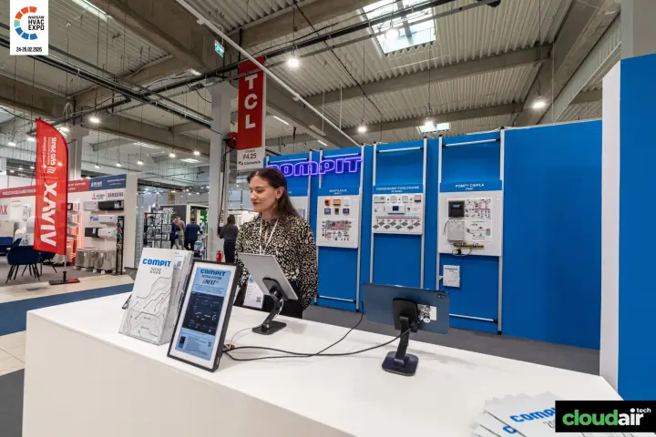 Compit counter with tablets presenting the iNEXT system at Warsaw HVAC Expo 2026