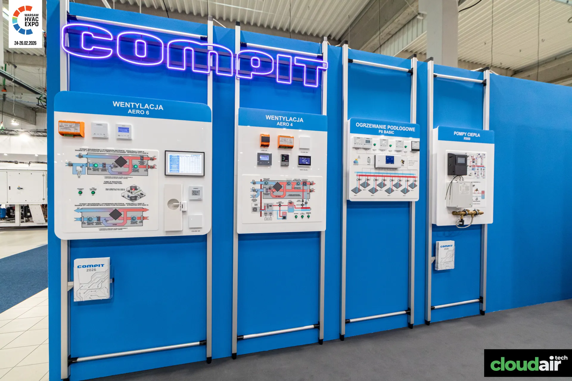 Compit demonstration boards for ventilation, floor heating and heat pumps at Warsaw HVAC Expo 2026