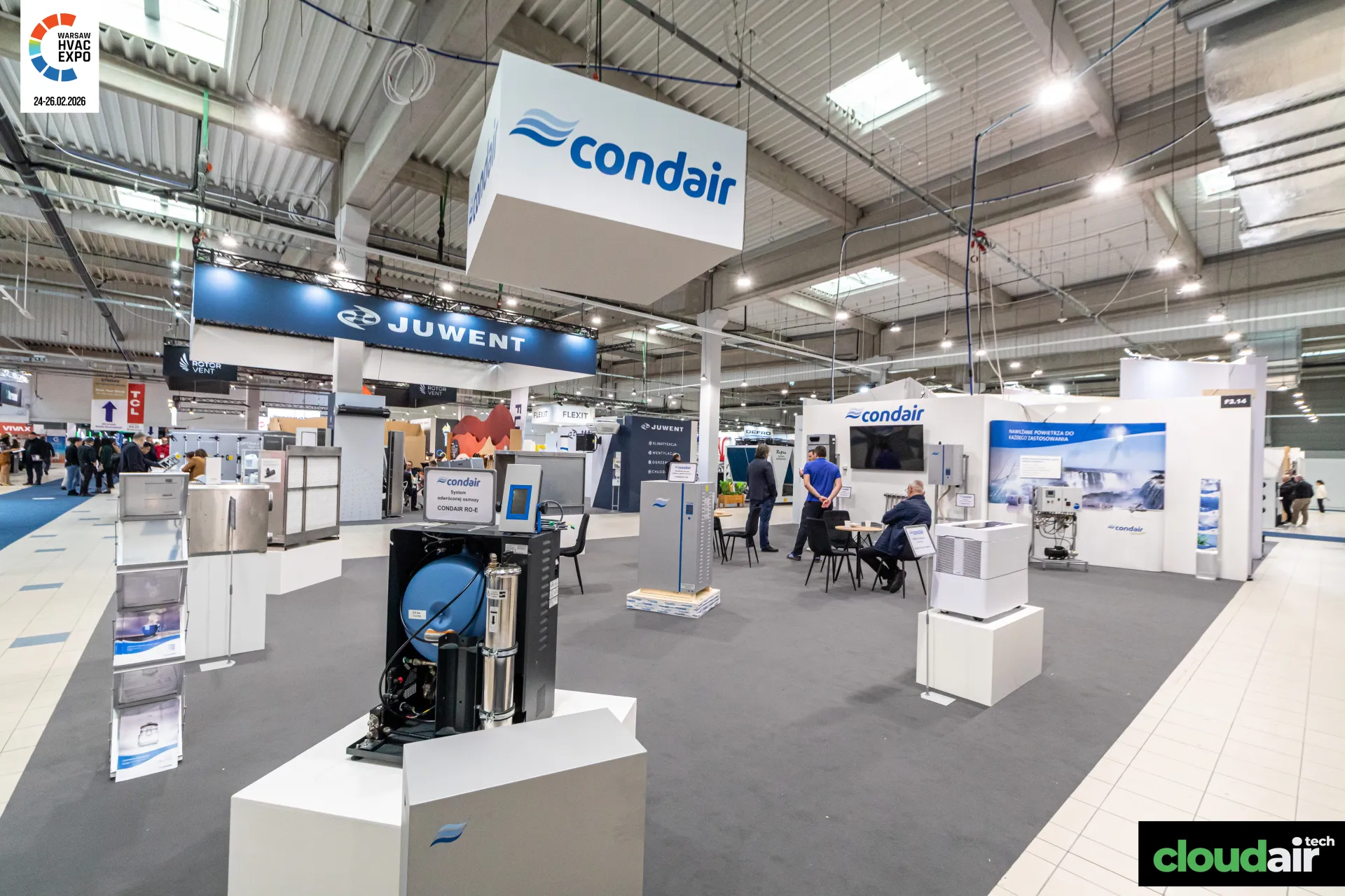 Condair stand with humidification systems and CONDAIR RO-E reverse osmosis unit at Warsaw HVAC Expo 2026