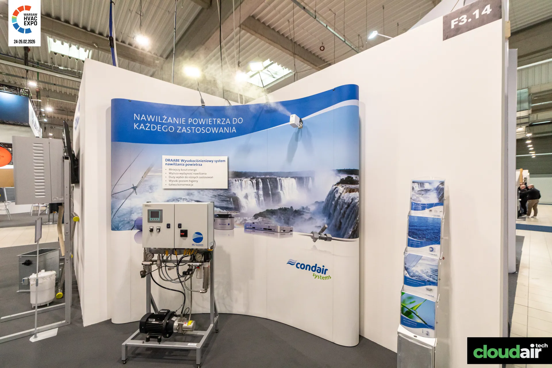Condair Systems stand demonstrating Draabe high-pressure humidification at Warsaw HVAC Expo 2026