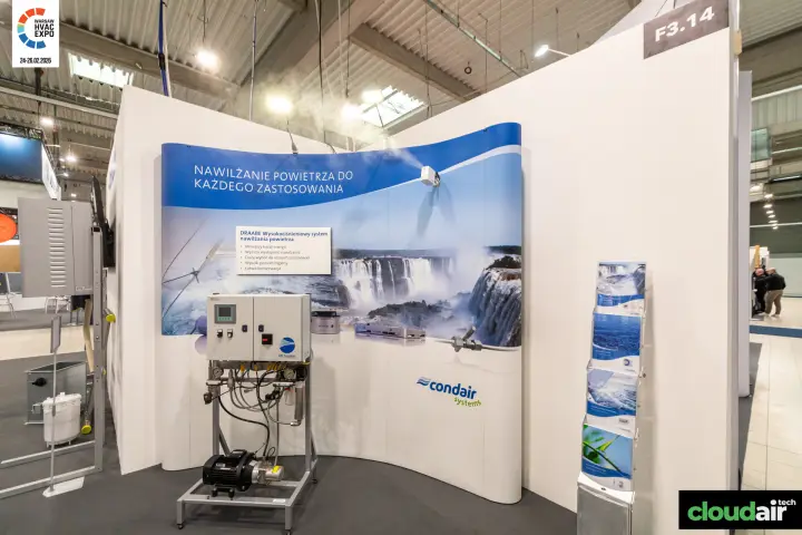Condair Systems stand demonstrating Draabe high-pressure humidification at Warsaw HVAC Expo 2026
