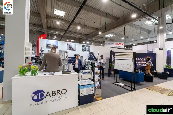 Dabro Went stand with GregorWent diffusers and ventilation fittings at Warsaw HVAC Expo 2026