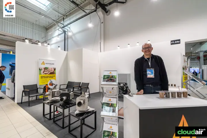 Eco-Palnik stand with pellet burners and fuel samples