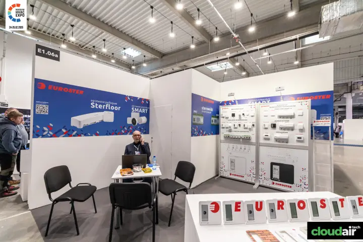 Euroster stand with Sterfloor underfloor heating controls and thermostats