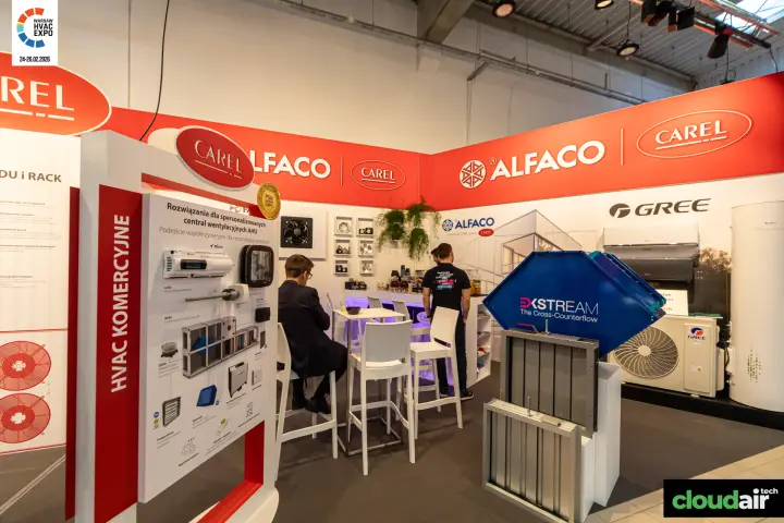 Exstream cross-counterflow heat exchanger on the Alfaco and Carel stand at Warsaw HVAC Expo 2026