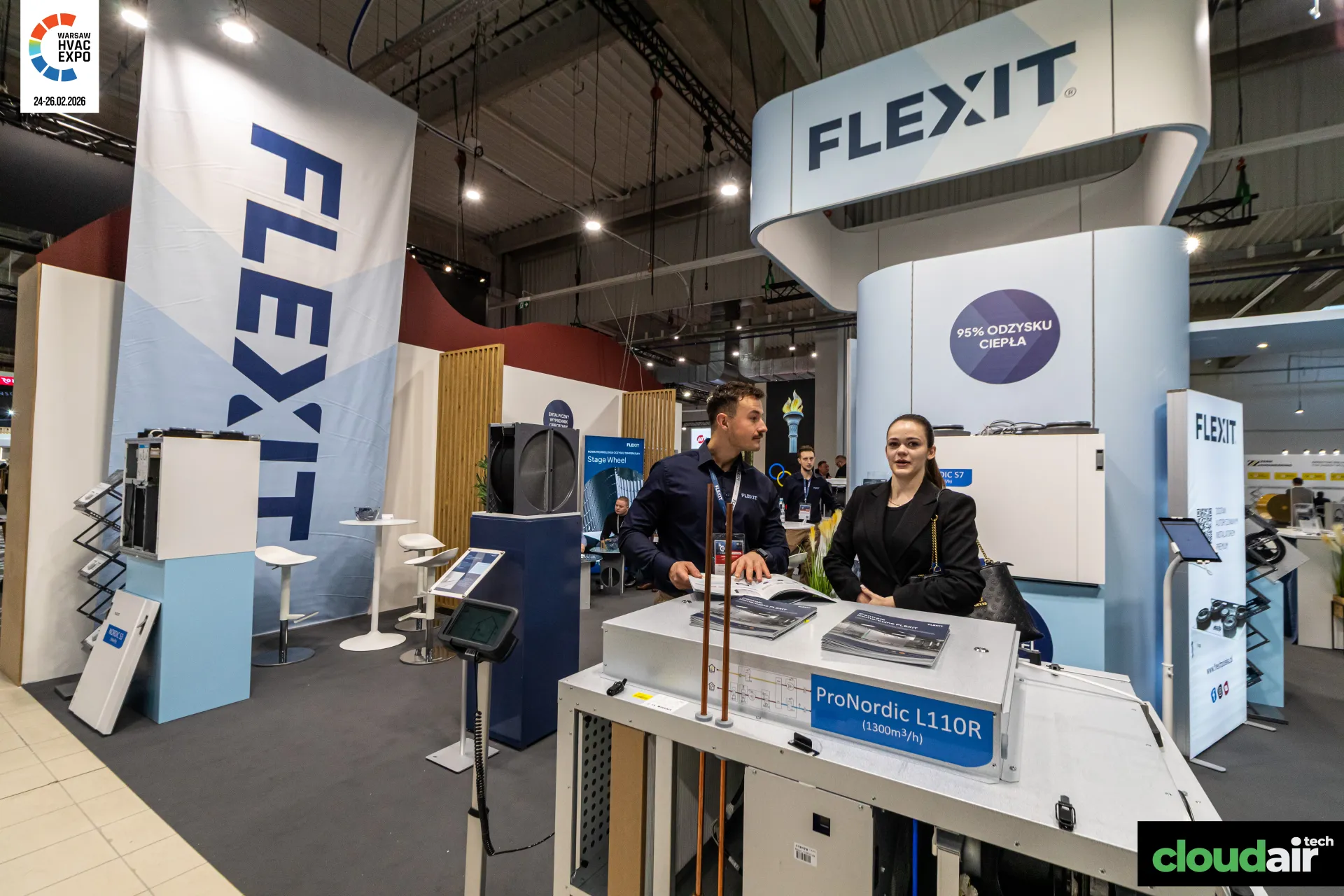Flexit ProNordic L110R unit in front of the stand counter at Warsaw HVAC Expo 2026