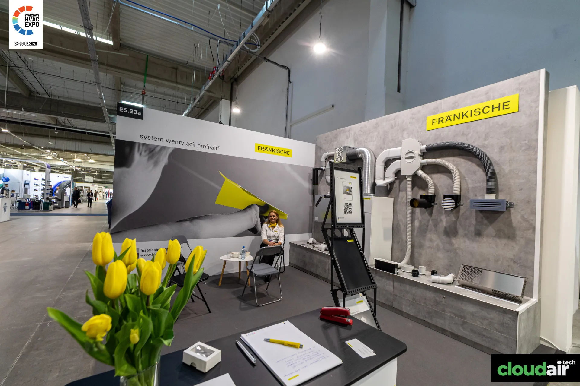 Fränkische profi-air display wall with ducts, fittings and grilles at Warsaw HVAC Expo 2026