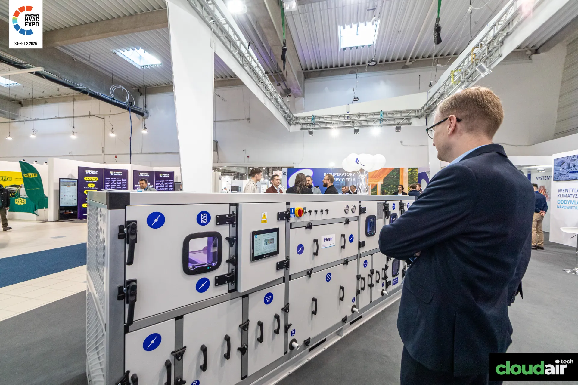 Frapol air handling unit with integrated control panel and inspection windows at Warsaw HVAC Expo 2026