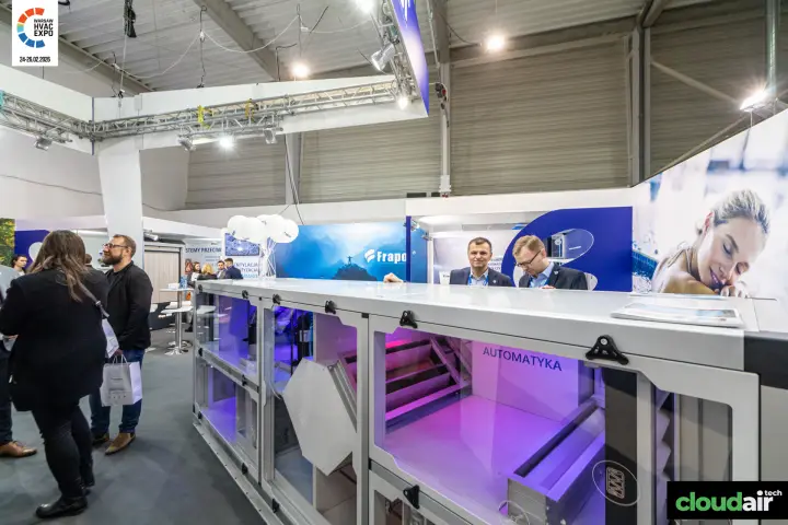 Frapol air handling unit with transparent panels exposing its components at Warsaw HVAC Expo 2026