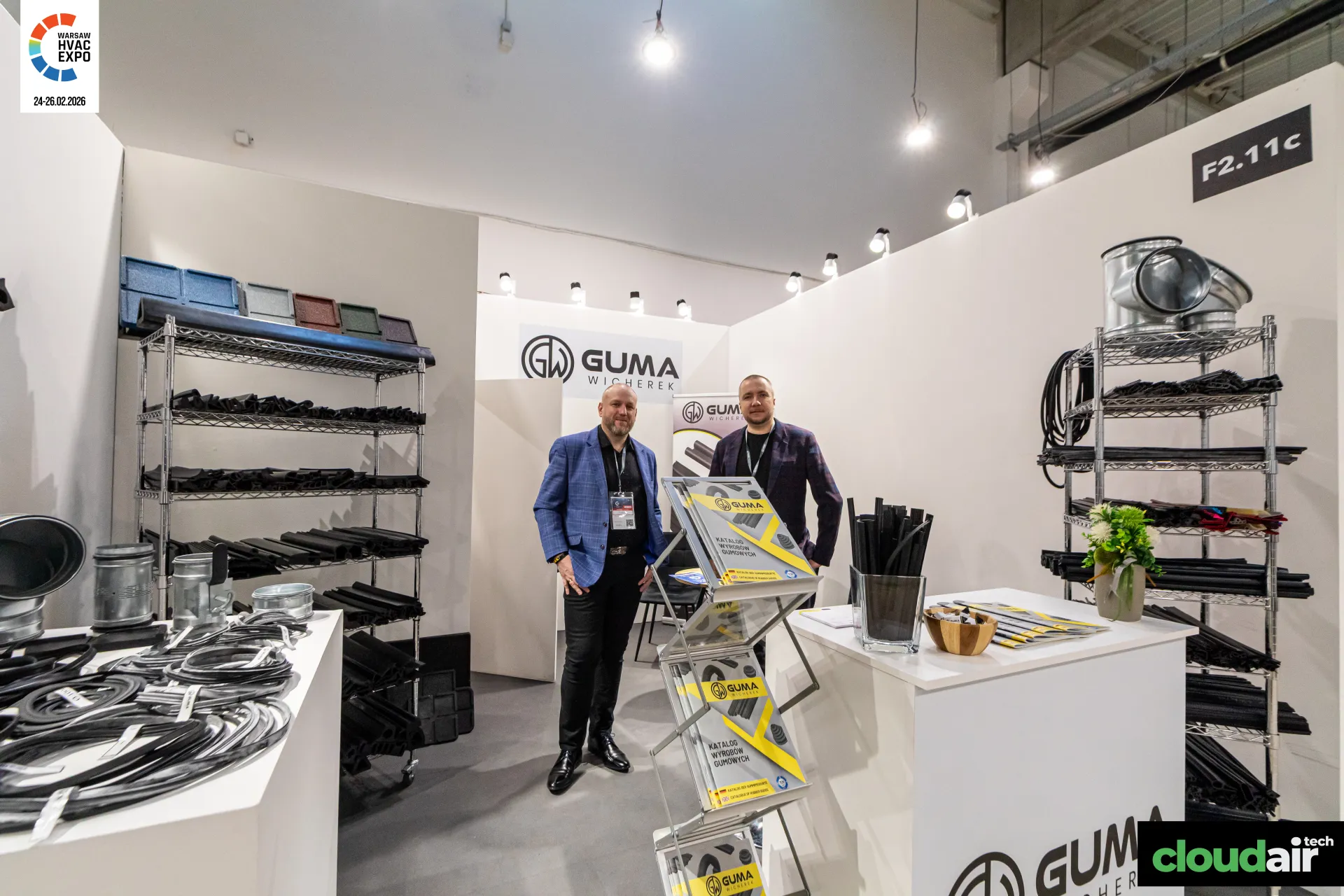 Guma Wicherek stand with rubber profiles, gaskets and galvanised duct fittings at Warsaw HVAC Expo 2026