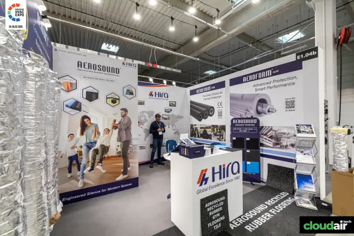 Hira stand with Aerofoam insulation and Aerosound acoustic products at Warsaw HVAC Expo 2026