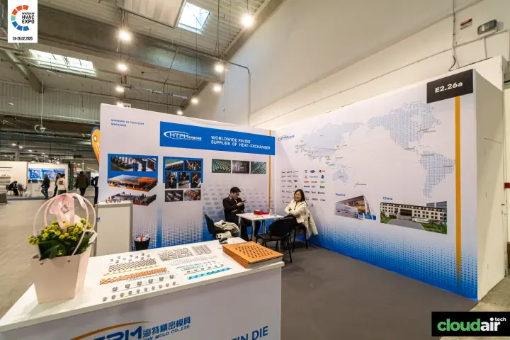 HTPM stand presenting fin dies for heat exchanger production at Warsaw HVAC Expo 2026
