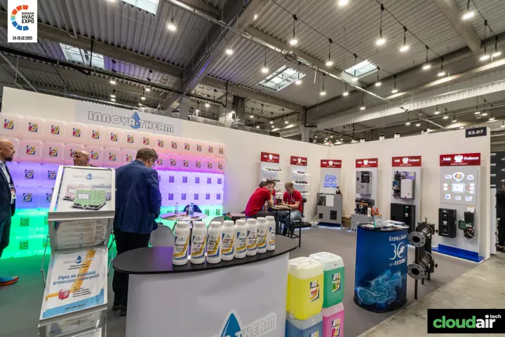Innova-Therm heating fluids and Elterm heating unit displays at Warsaw HVAC Expo 2026