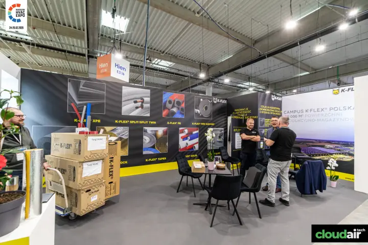 K-Flex insulation stand with product wall and boxed stock at Warsaw HVAC Expo 2026